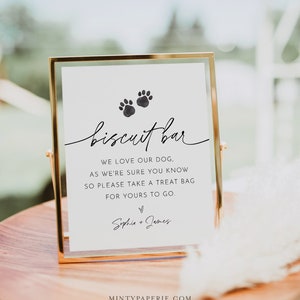 Biscuit Bar Sign, Pet Treat Favor Sign, Dog Treat, Minimalist Wedding Sign, Editable Template, Instant Download, Templett, 8x10 #0032-39S