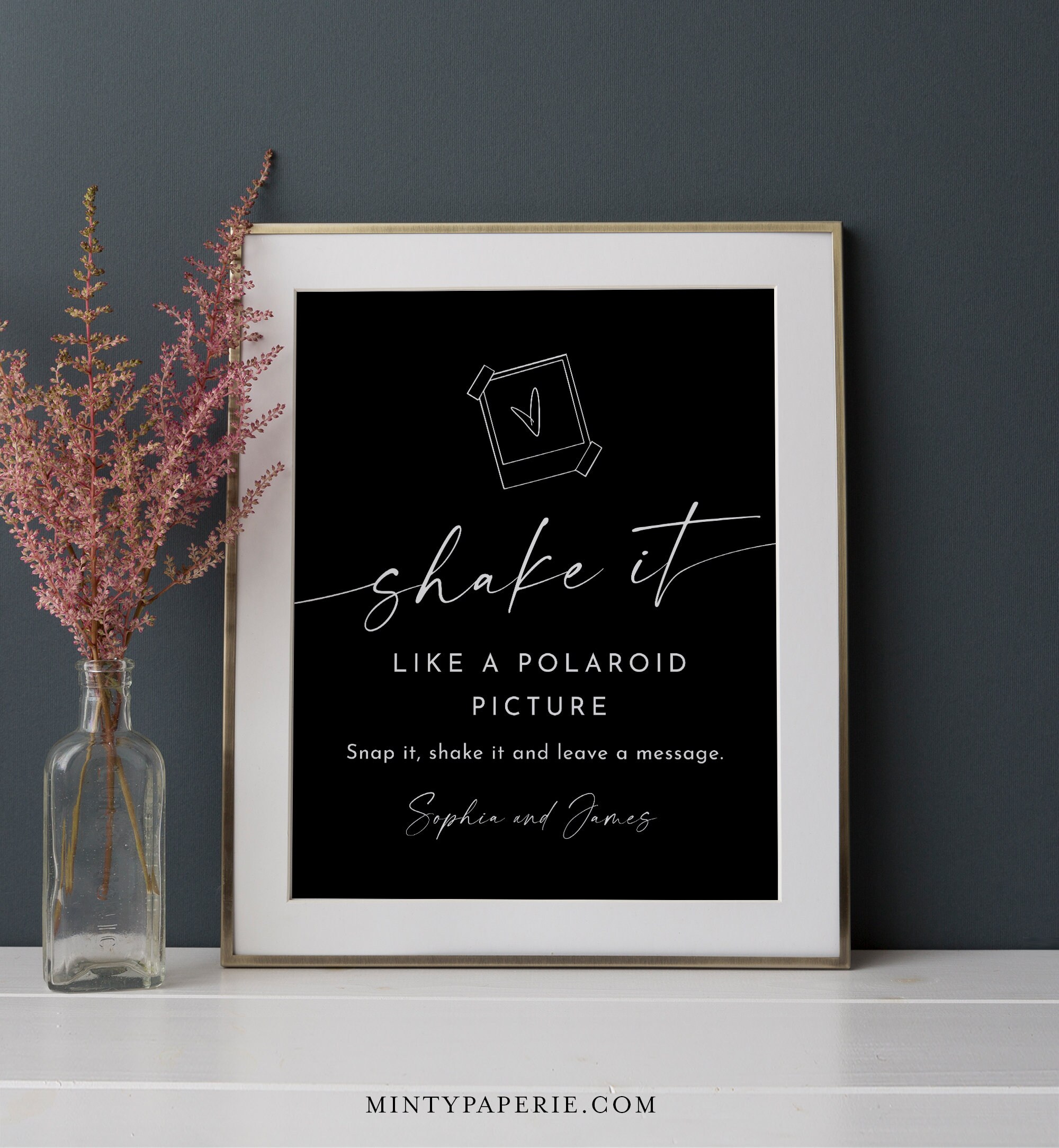 Polaroid Guest Book Sign, Photo Guest Book Sign Template, Digital PNG  Download, 014 