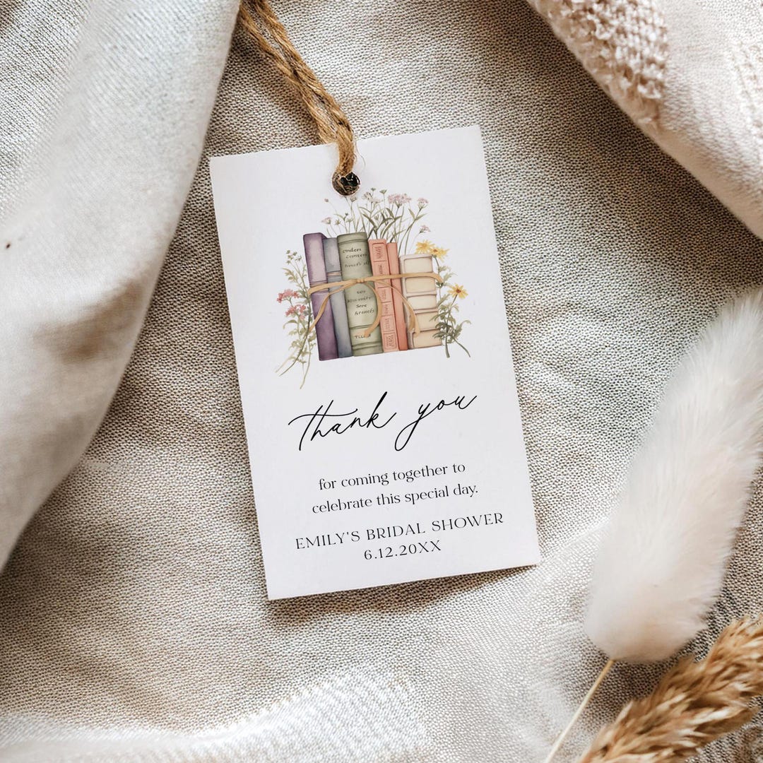 Book Favor Tag, Storybook, A New Chapter Bridal Shower, Baby Shower ...