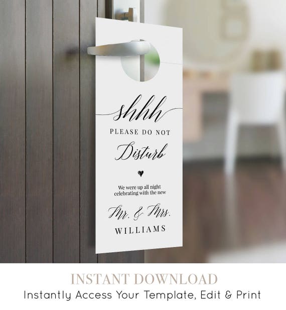 Door Hanger Template Wedding Welcome Letter Note Printable Etsy