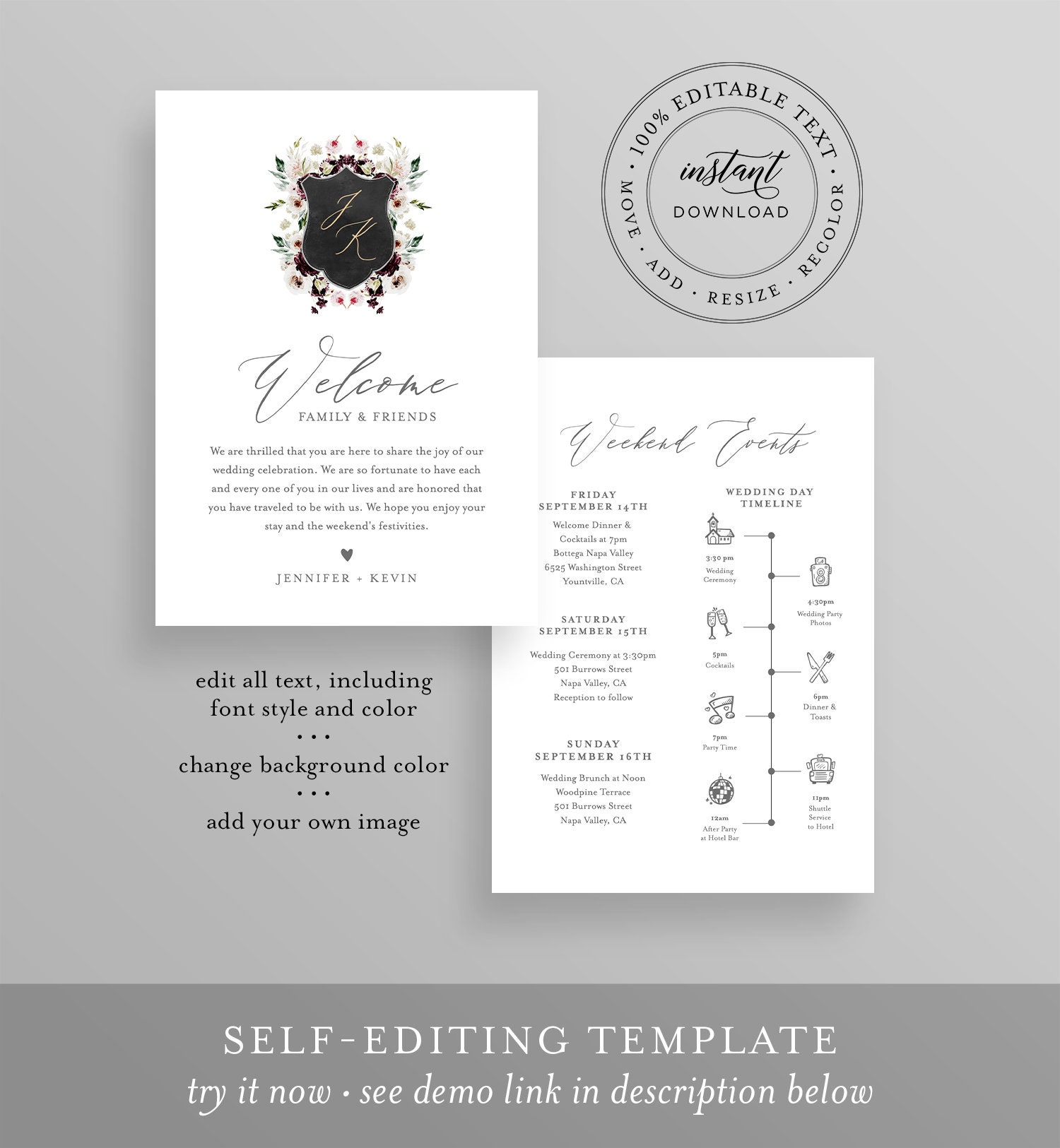 Wedding Welcome Note Template