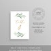 Table Number Card Template, Printable Olive Greenery Wedding Table ...