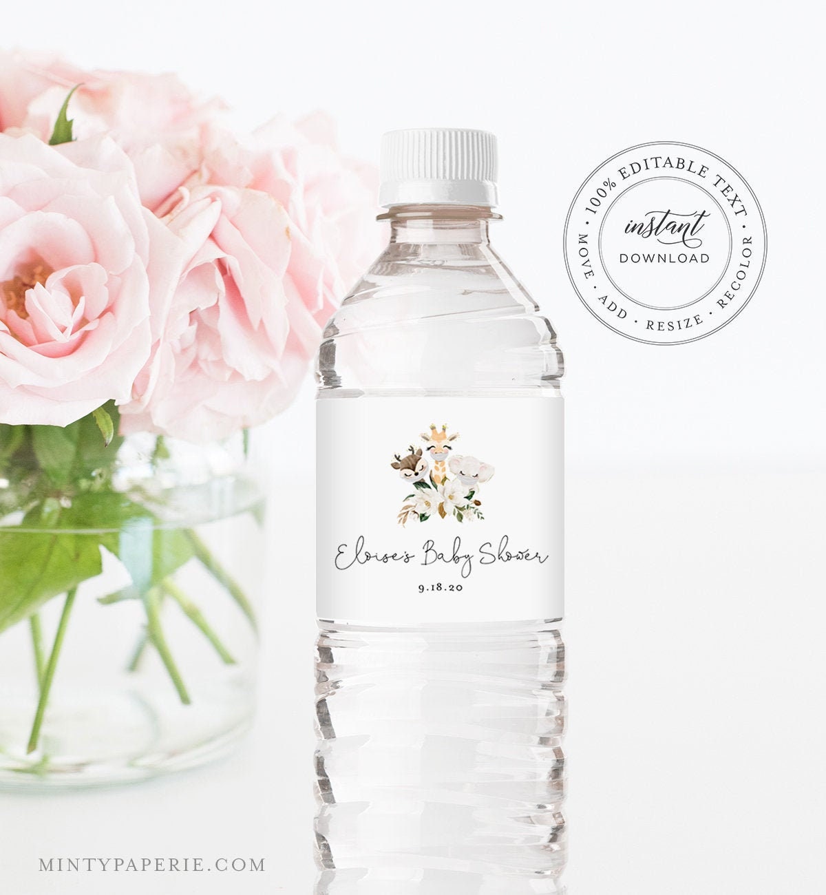 Baby Shower Water Bottle Labels Template