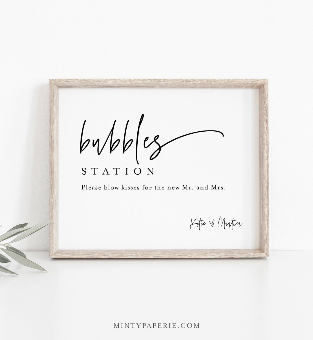 Bubbles Station Sign, Printable Minimalist Wedding Bubbles Send Off ...