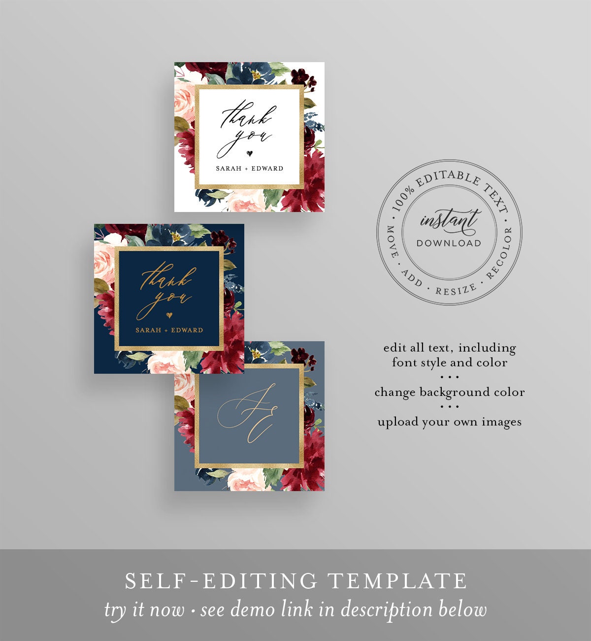 Favor Tag Template Printable Wedding or Bridal Shower Thank | Etsy