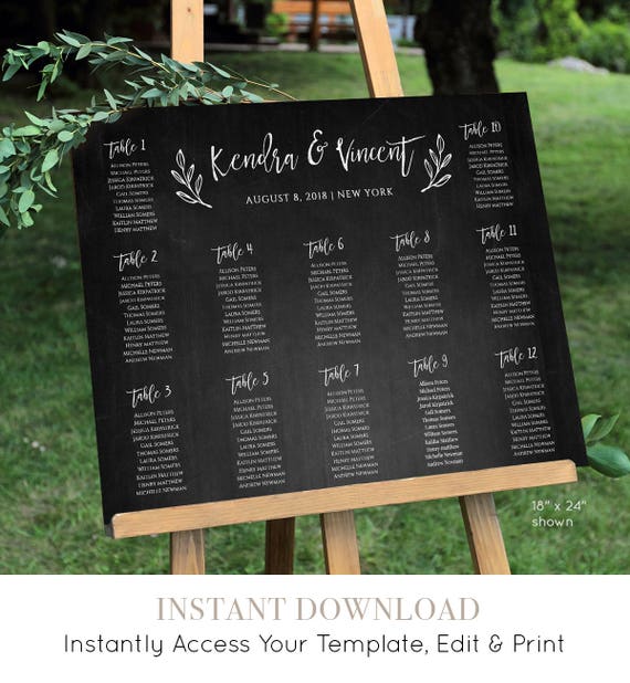 Chalkboard Seating Chart