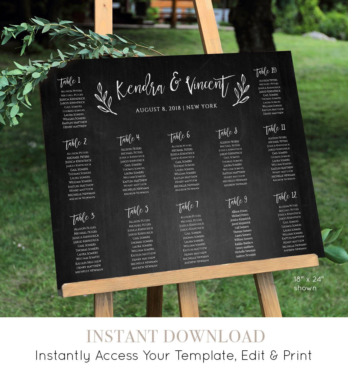 Seating Chart Wedding Rustic