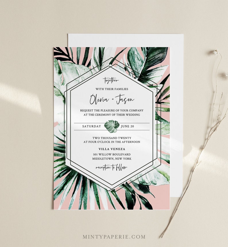 Tropical Wedding Invitation Suite Editable Template Beach - Etsy