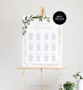 Printable Seating Chart Template, Wedding Seating Sign, Instant Download, 100% Editable Text, Greenery, US & UK Poster Sizes, DIY #056-226SC