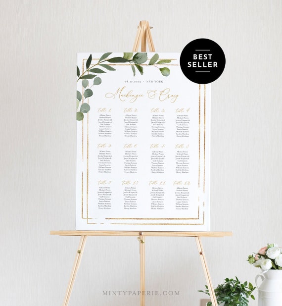 DIY Find Your Seat Spring Wedding Seating Sing Printable Seating  Chart Template Wildflower Wedding Seating Poster Wedding Seating Chart