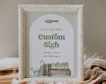 Locally Grown Custom Sign Template, Garden Baby Shower, Farmers Market, Create Unlimited Signs, Instant Download, Templett #0059-230CS