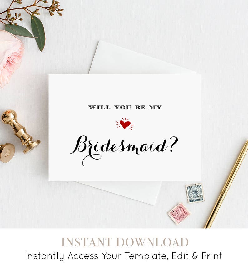 Bridesmaid Card Template, Printable Will Your self Be My Bridesmaid, Maid of Honor, Flower Woman, Prompt Down load, 100% Editable, Do it yourself #NC-102BMB graphic about Printable Will You Be My Bridesmaid referred to as Bridesmaid Card Template, Printable Will By yourself Be My Bridesmaid, Maid of Honor, Flower Lady, Fast Down load, 100% Editable, Do it yourself #NC-102BMB