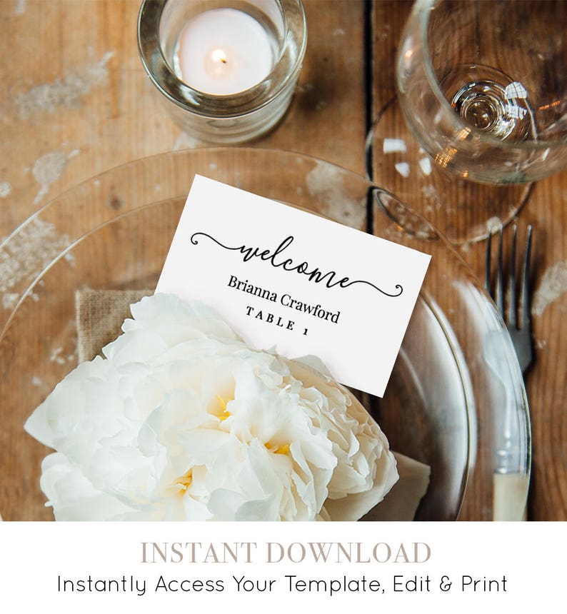 Welcome Place Card Template Printable Wedding Escort Card - Etsy