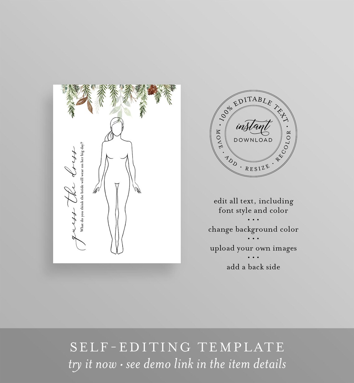 Guess the Dress Game Bridal Shower Wedding Dress Game Winter Etsy