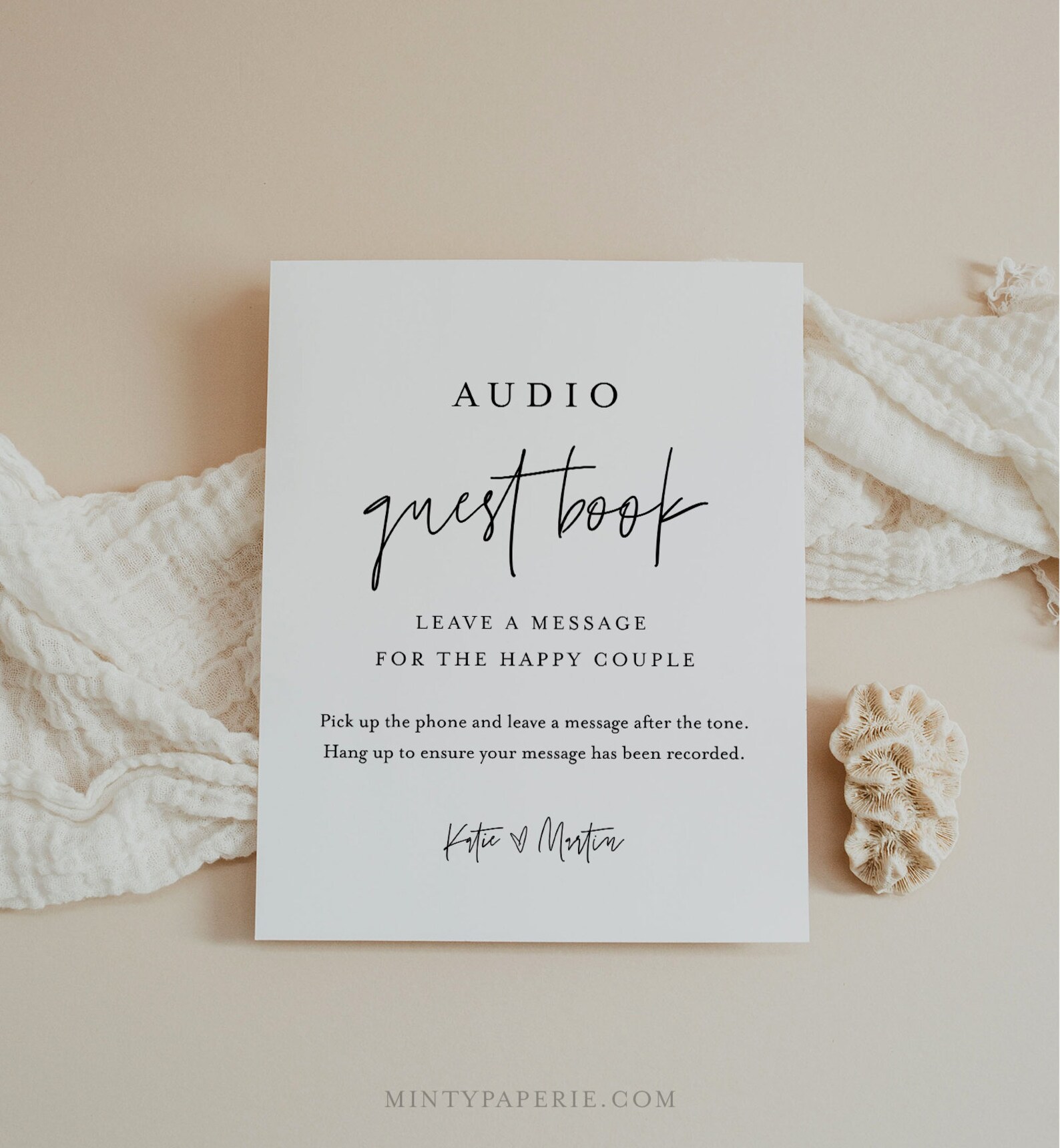 Audio Guest Book Sign Telephone Guestbook Leave a Message Etsy