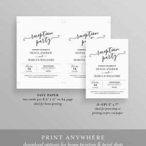 Wedding Reception Invitation, Reception Party Printable, Wedding Invite, Fully Editable Template, INSTANT DOWNLOAD, Digital, DIY 030-101WR image 7