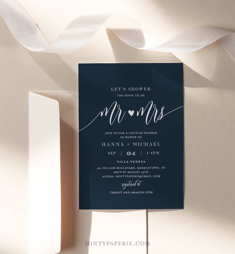 Couples Shower Invitation Template, Printable Wedding Shower Invite, Jack and Jill, Rustic Bridal Shower, 100% Editable, Templett 008-231BS image 3