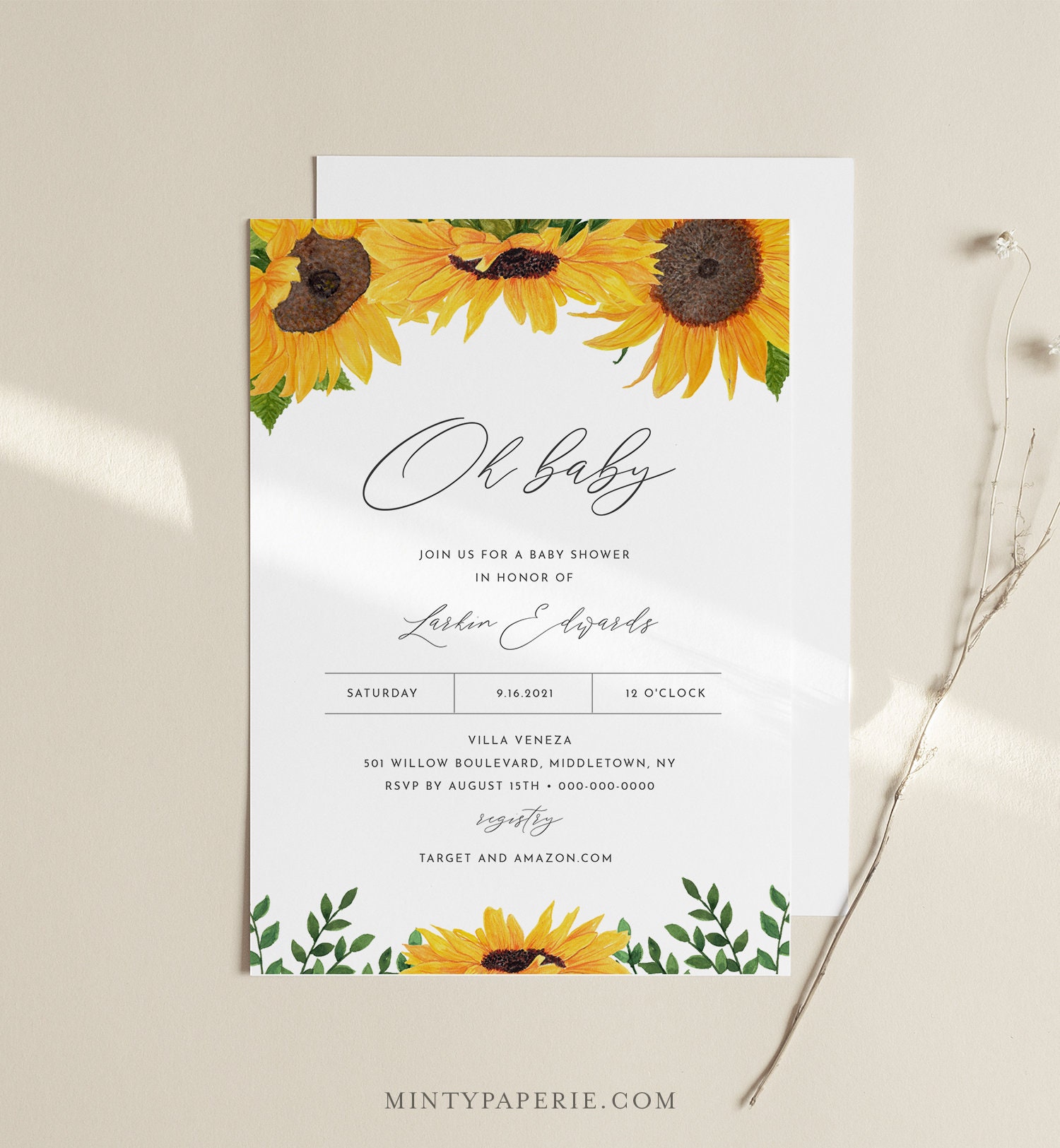 sunflower baby items
