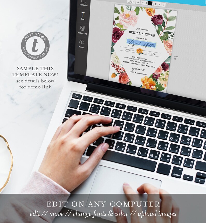 Printable Bridal Shower Invitation, INSTANT DOWNLOAD, Couples Shower ...
