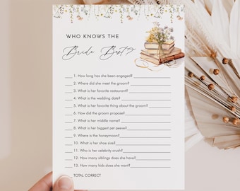 How Well Do You Know the Bride, Who Knows the Couple Best, New Chapter Book Bridal Shower Game, Story Book, Editable Template #0066-03BRG