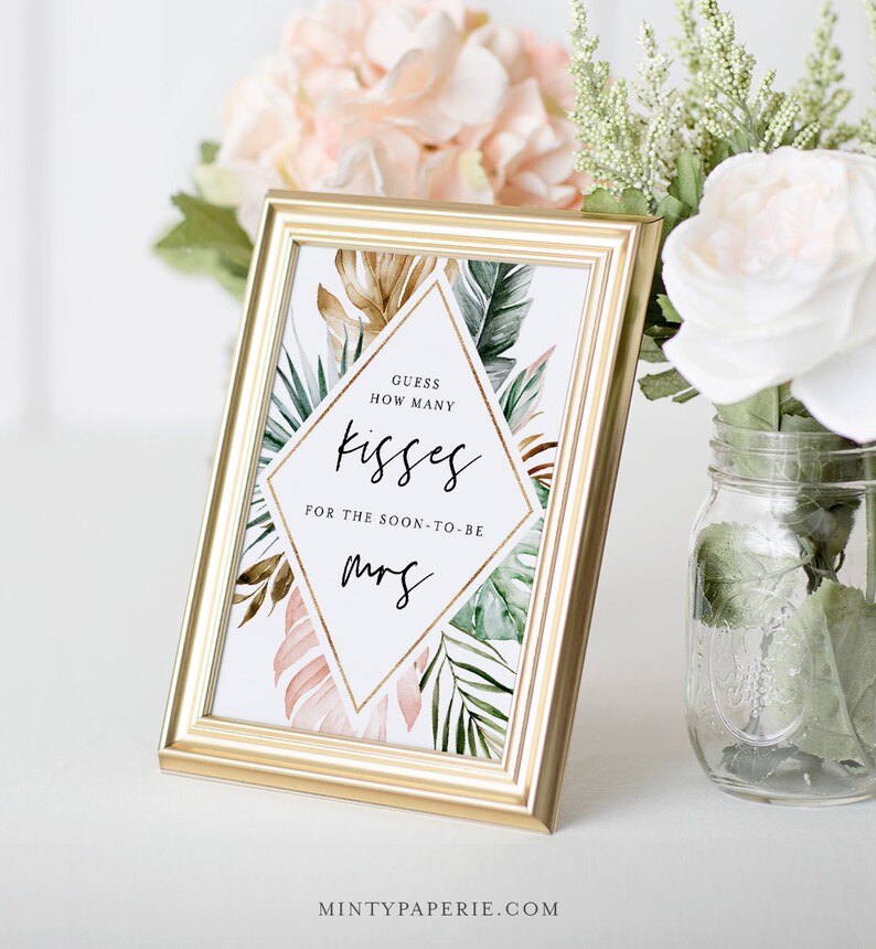 How Many Kisses Bridal Shower Game Hershey Kisses Game Etsy