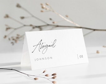 Minimalist Place Card Template, Printable Modern Simple Wedding Buffet Card & Meal Option, INSTANT DOWNLOAD, Editable, Templett #0024-200PC