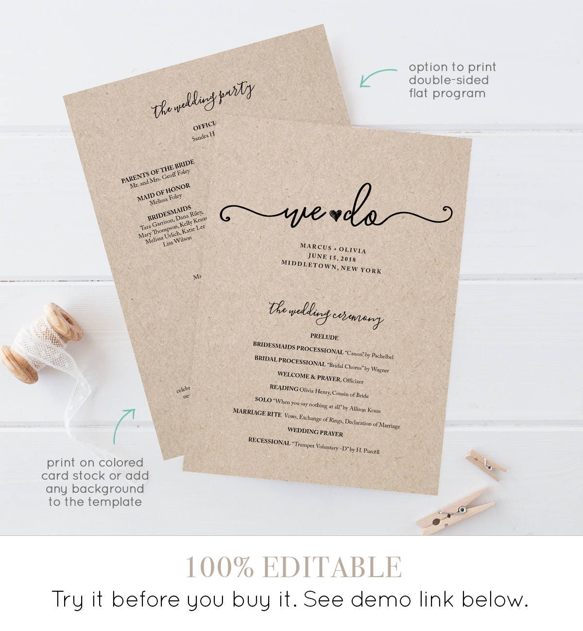 Wedding Program Template Fan from i.etsystatic.com