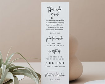 Minimalist Photo Booth Insert Card, Modern Wedding Photobooth Strip, Photo Booth Frame, Bookmark, 100% Editable, Templett #0009-103PBI