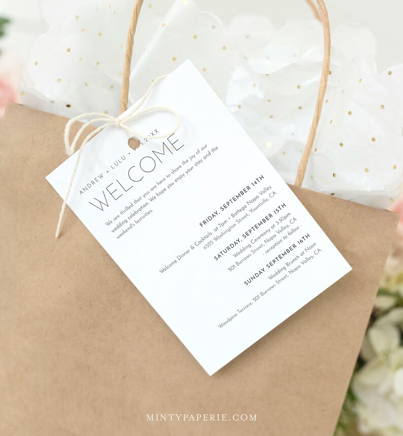 Minimalist Bag Tag Editable Letter and Etsy