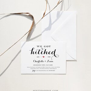 Elope Announcement Template, DIY Wedding Elopement Invitation Printable ...
