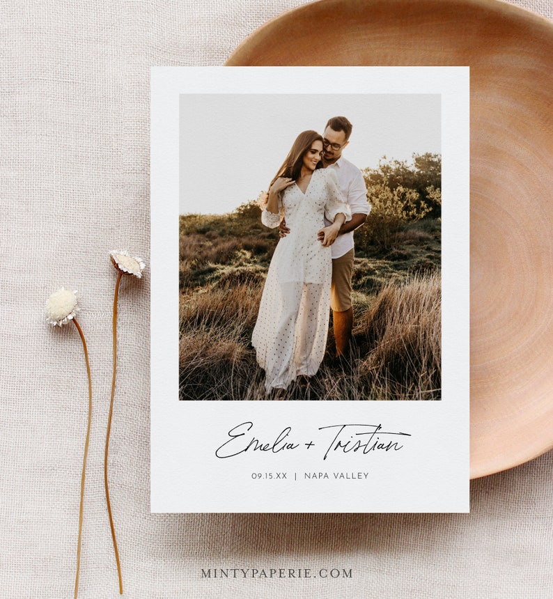 Save the Date Card Template, Calendar, Photo Card, Printable Wedding Date Card, Instant Download, 100% Editable, Templett, 5x7 0024-188SD image 2