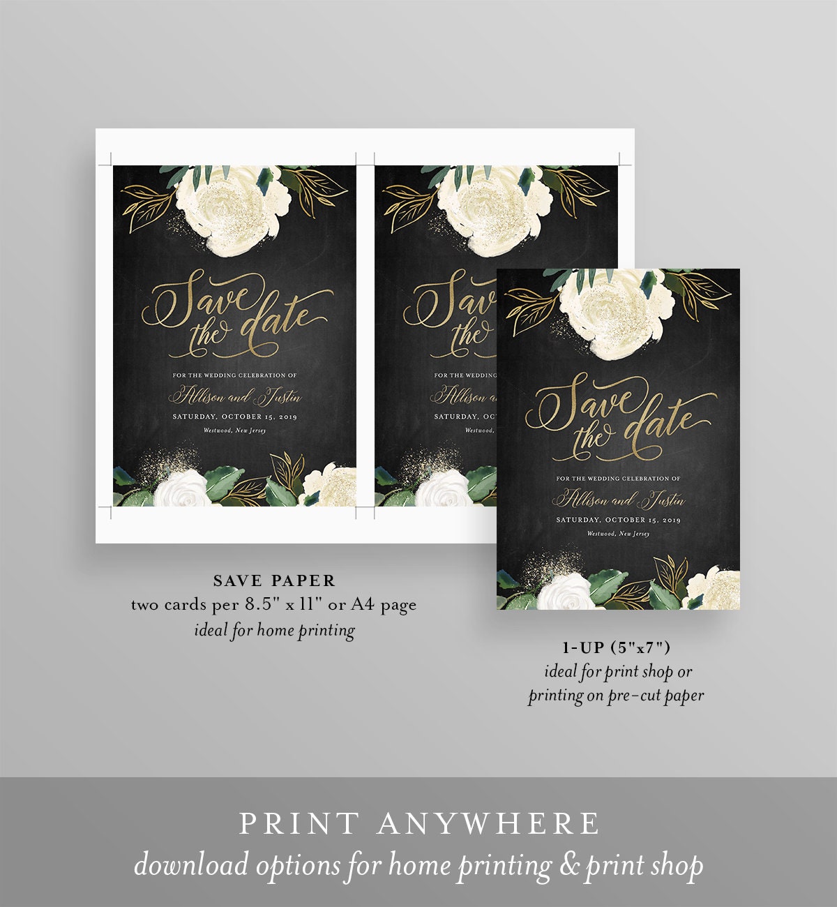 Vintage Postcard Save The Date Template
