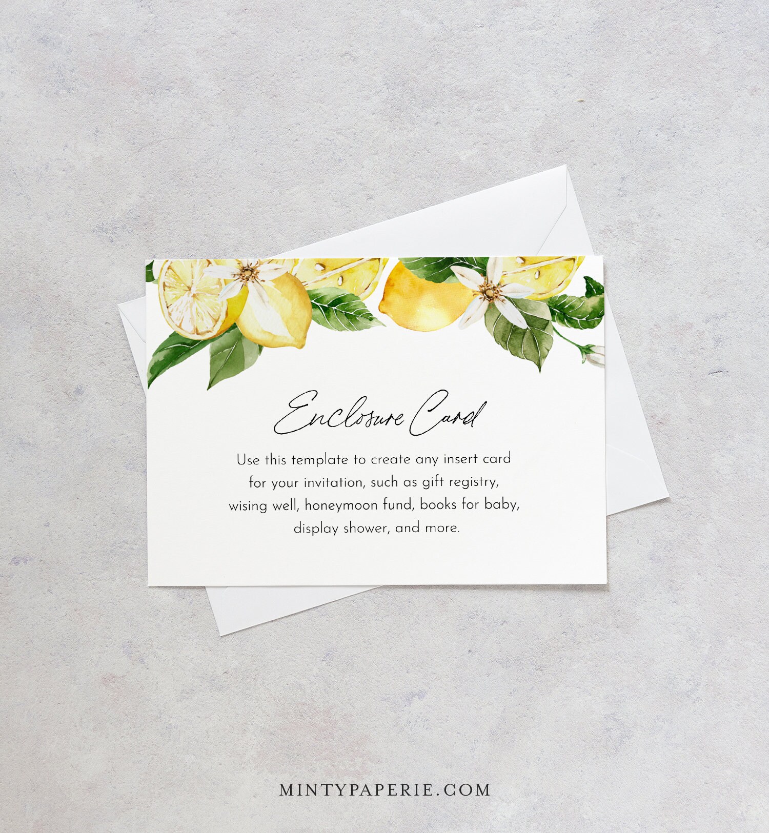 Lemon Enclosure Card Mediterranean Wedding Invitation Insert - Etsy