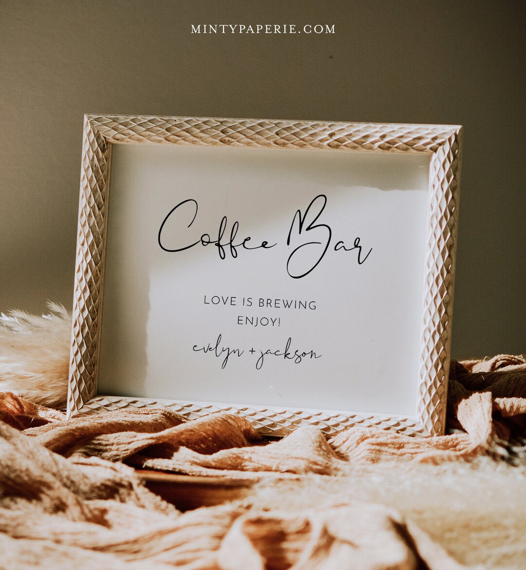 Coffee Bar Sign, Printable Wedding Coffee and Tea Sign, Minimalist, 100 ...