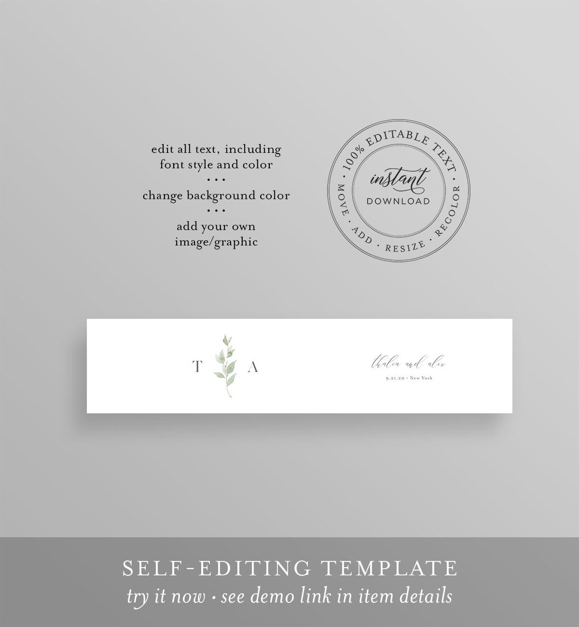 Soap Label Wrapper Template Greenery Monogram Wedding Soap | Etsy