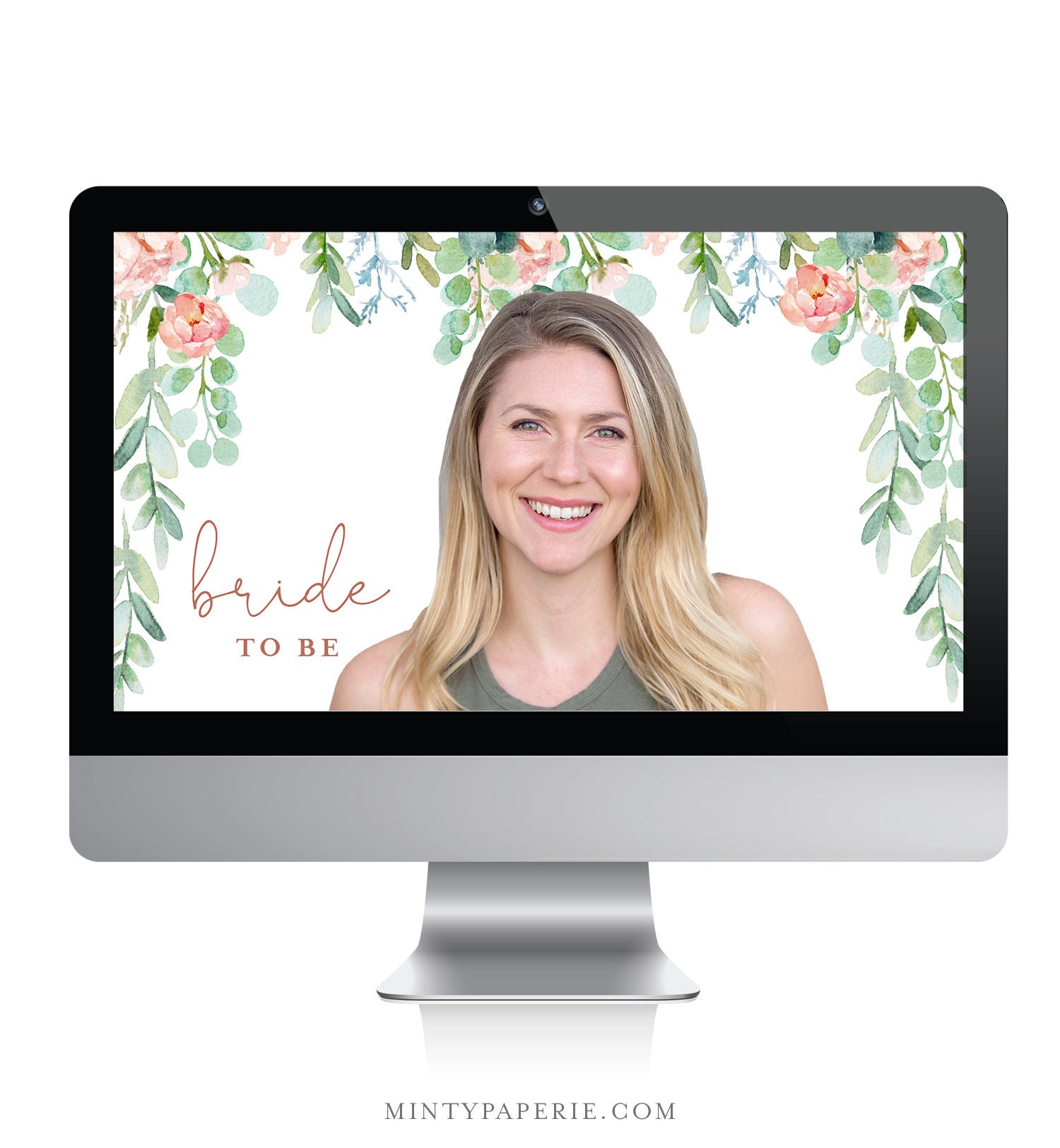 Bridal Shower Zoom Background, Virtual Social Distance Bridal Shower