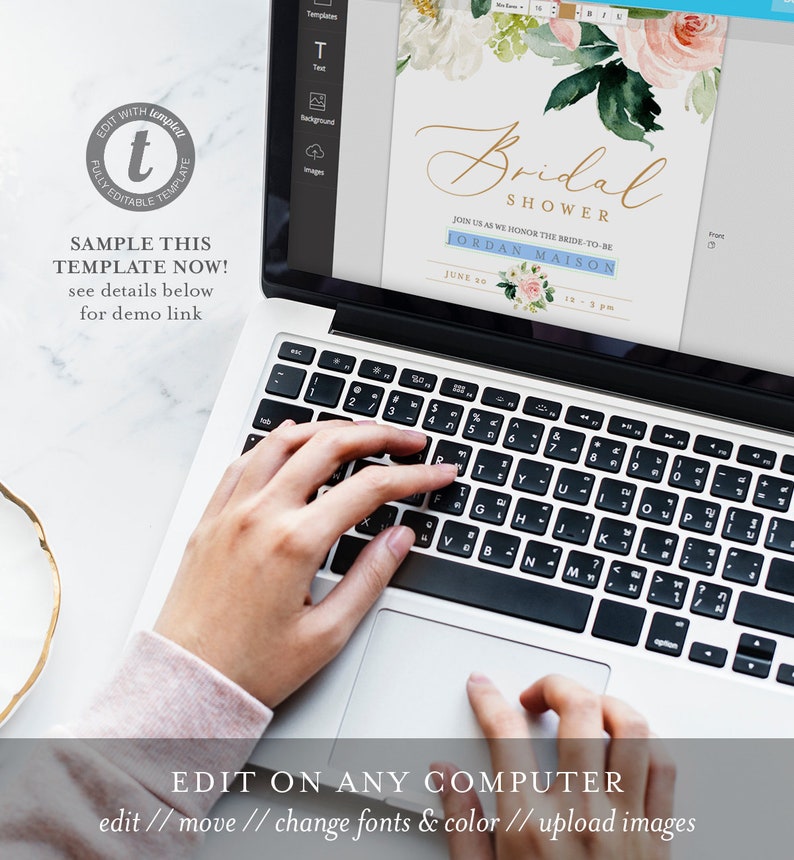 Bridal Shower Invitation INSTANT DOWNLOAD Printable Wedding - Etsy