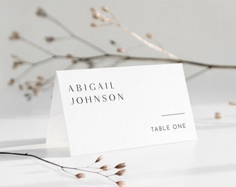Modern Place Card Template, Printable Minimalist Simple Wedding Buffet Card & Meal Option, INSTANT DOWNLOAD, Editable, Templett #0026B-204PC