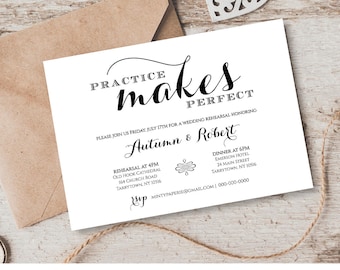 Wedding Rehearsal Dinner Invitation Template, INSTANT DOWNLOAD, Printable Wedding Rehearsal Invite, Fully Editable Template Digital #201RD