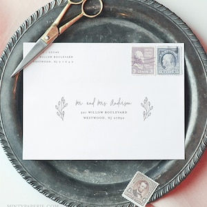 Wedding Envelope Template, Modern Elegant Address Printable, DIY Envelope, Instant Download, 100% Editable Template, A7 & A1 #095B-135EN