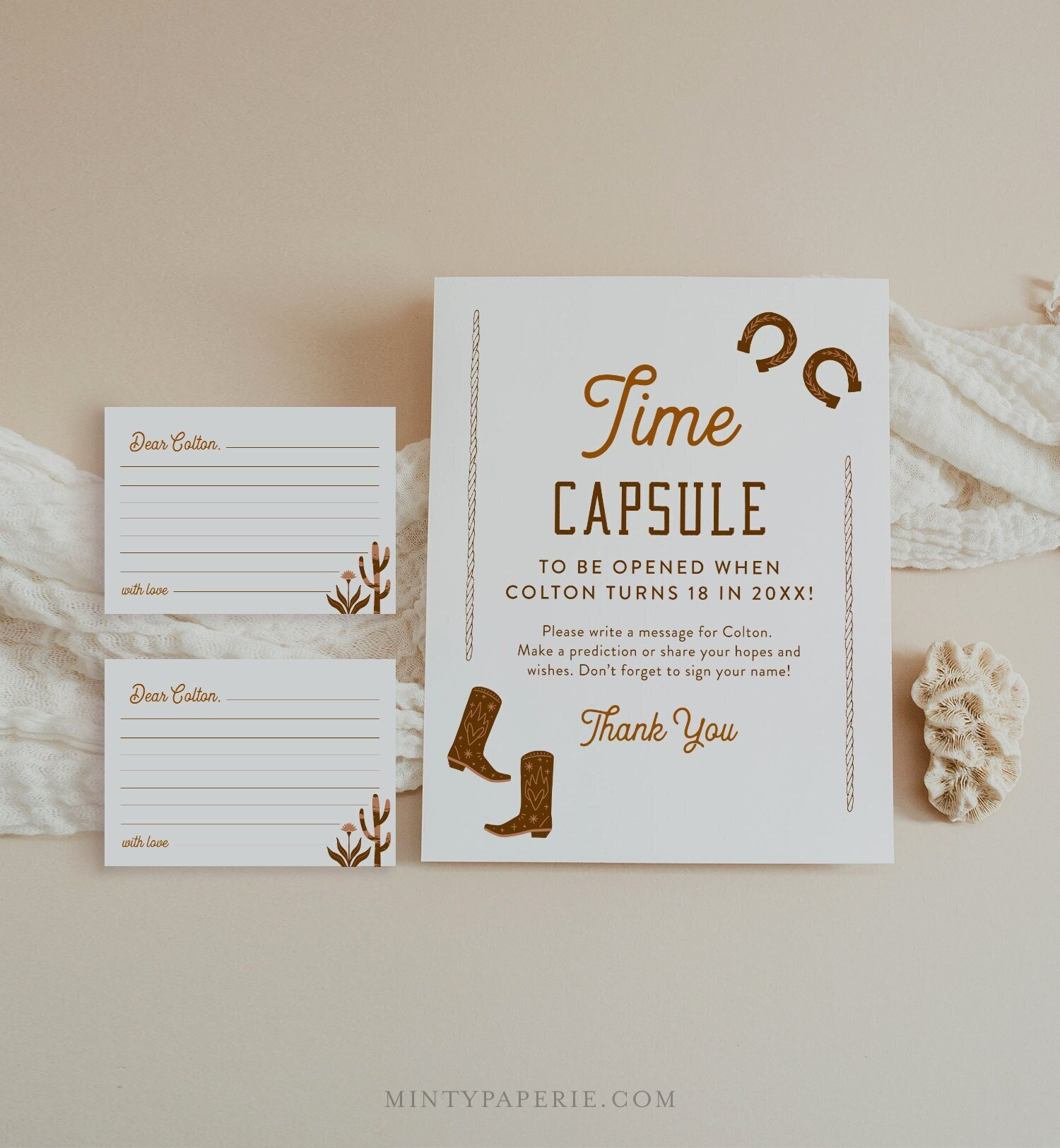 Western Baby Time Capsule Cowboy Baby Shower Baby Wishes