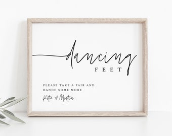 Flip Flop Sign, Wedding Dancing Feet Sign, Dance Floor Sign, Printable Flip Flop Favor, Instant Download, Templett, 8x10 #0009-37S