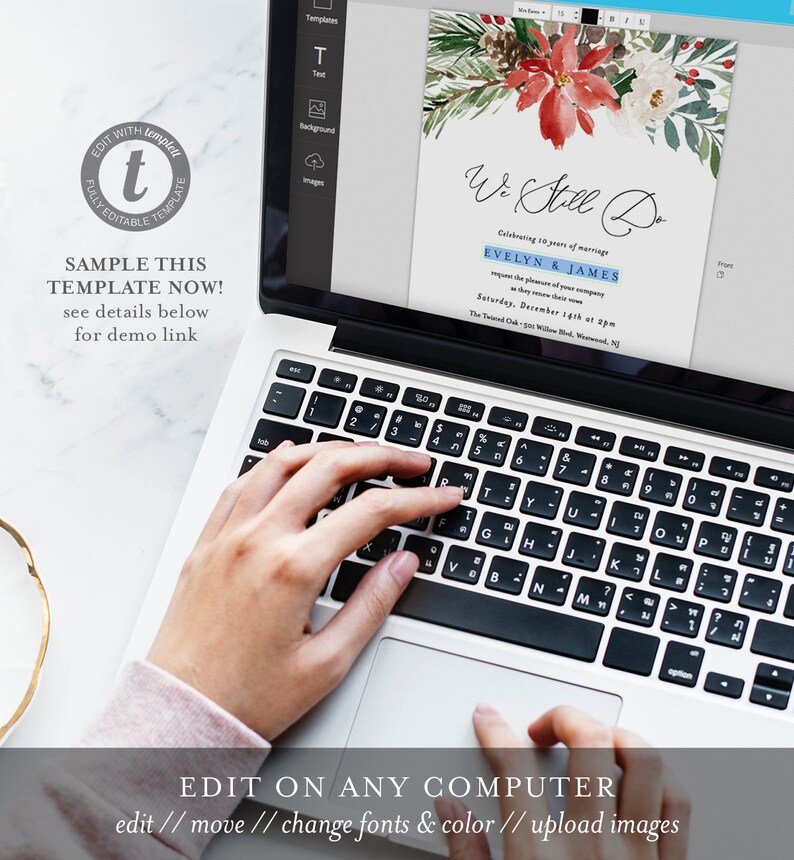 Winter Vow Renewal Invitation Template Anniversary Invite ...