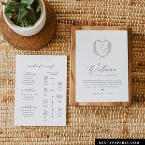 Wedding Itinerary, Welcome Letter Template, Welcome Bag Note, Order of Events, Agenda, Icon Timeline, 100% Editable, Templett 0007-154WB image 2