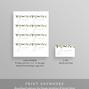 How Many Kisses Bridal Shower Game, Hershey Kisses Game, Greenery Bridal Shower Printable, Sign & Ticket, Instant Download #056-219BG image 3