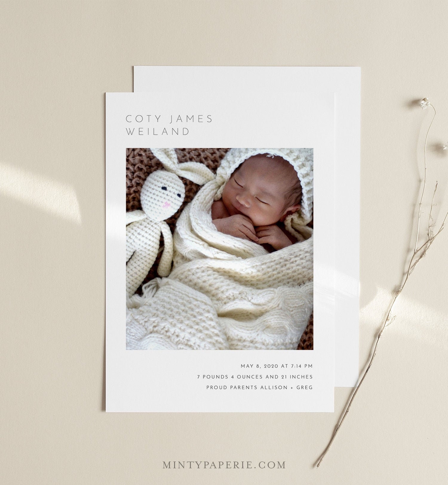 printable birth announcements