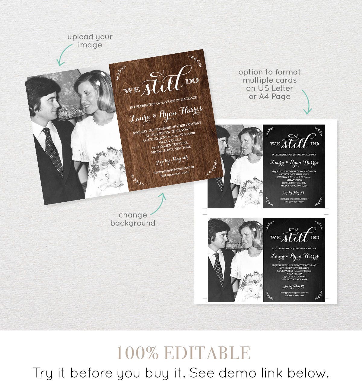 Wedding Vow Renewal Template, We Still Do, Instant Download, Photo Wedding Vow Renewal Template, We Still Do, Instant Download, Photo