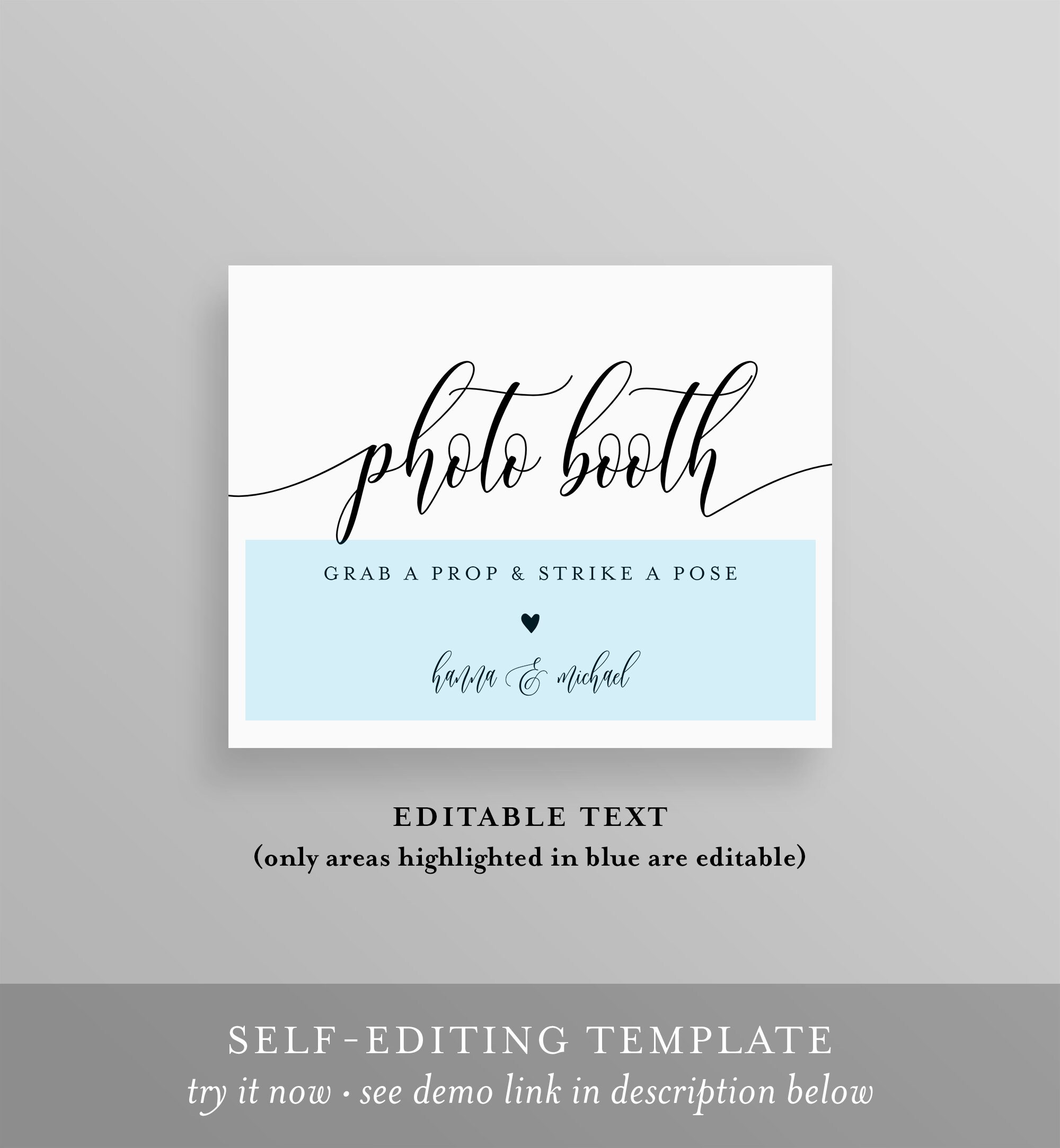 Photo Booth Sign, Printable Wedding Photo Booth Props, Photobooth ...