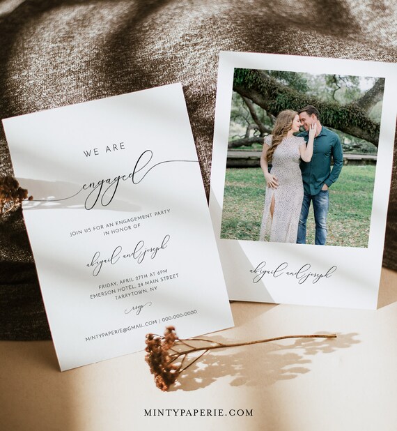Engagement Party Invitation, Printable Wedding Engagement Invite, We're  Engaged, Fully Editable Template, Instant Download, DIY #024-107EP - Etsy