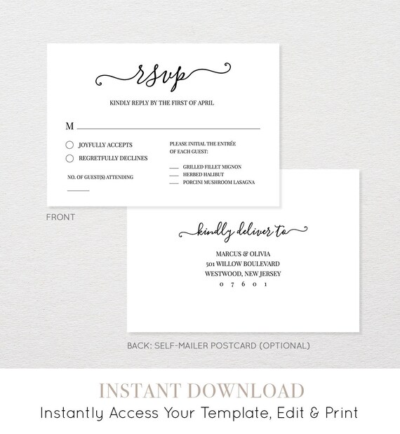 wedding rsvp card template we do heart wedding printable postcard response card instant download editable modern calligraphy 030a wedding response postcard